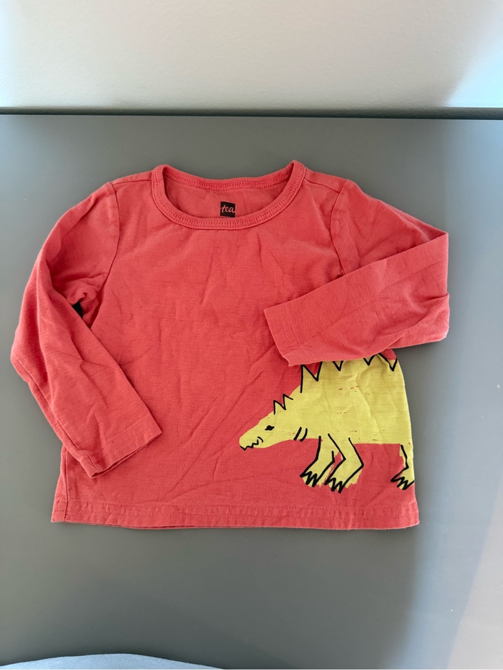 Tea Collection Coral Long-Sleeve Dino Graphic Tee 12-18 Months